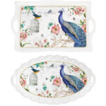 Roma porcelanski set za posluženje - tacna za kolače i poslužavnik