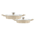 PASHA Omlet set plitkih kaserola sa poklopcem 22x5cm i 18x5cm - 3726