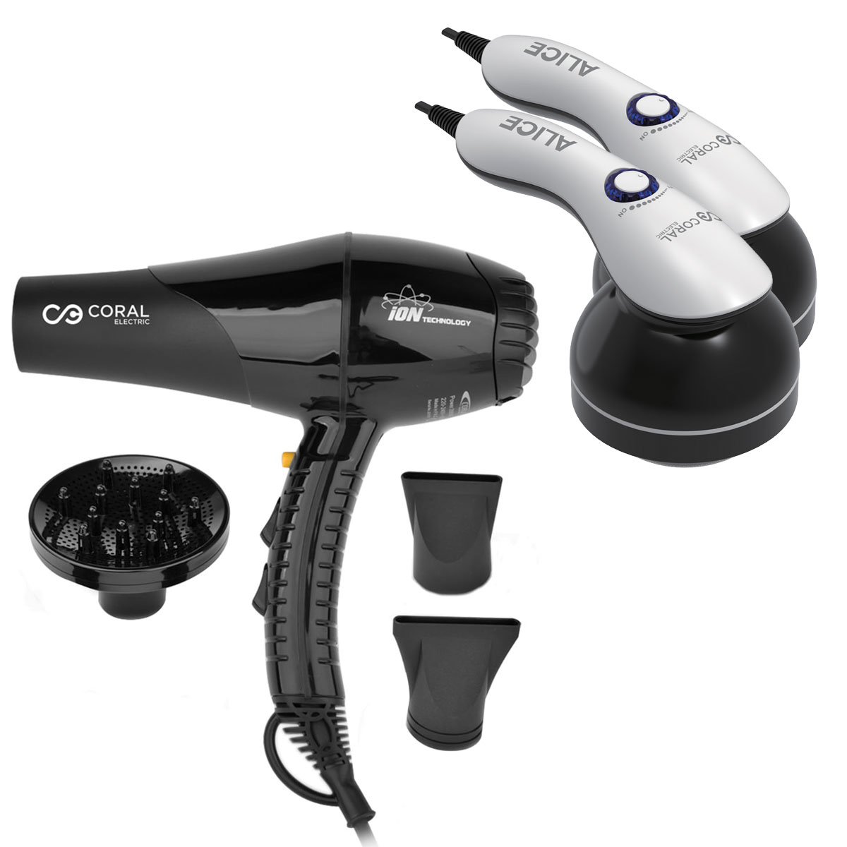 fen-alice Profesionalni fen za kosu + 2x Masažer - VF-2000 PRO CARE + MN-1000 Alice