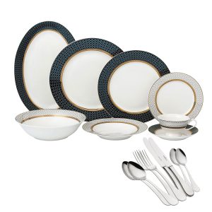 GOLD porcelanski servis za ručavanje + 2x Escajg Nuria